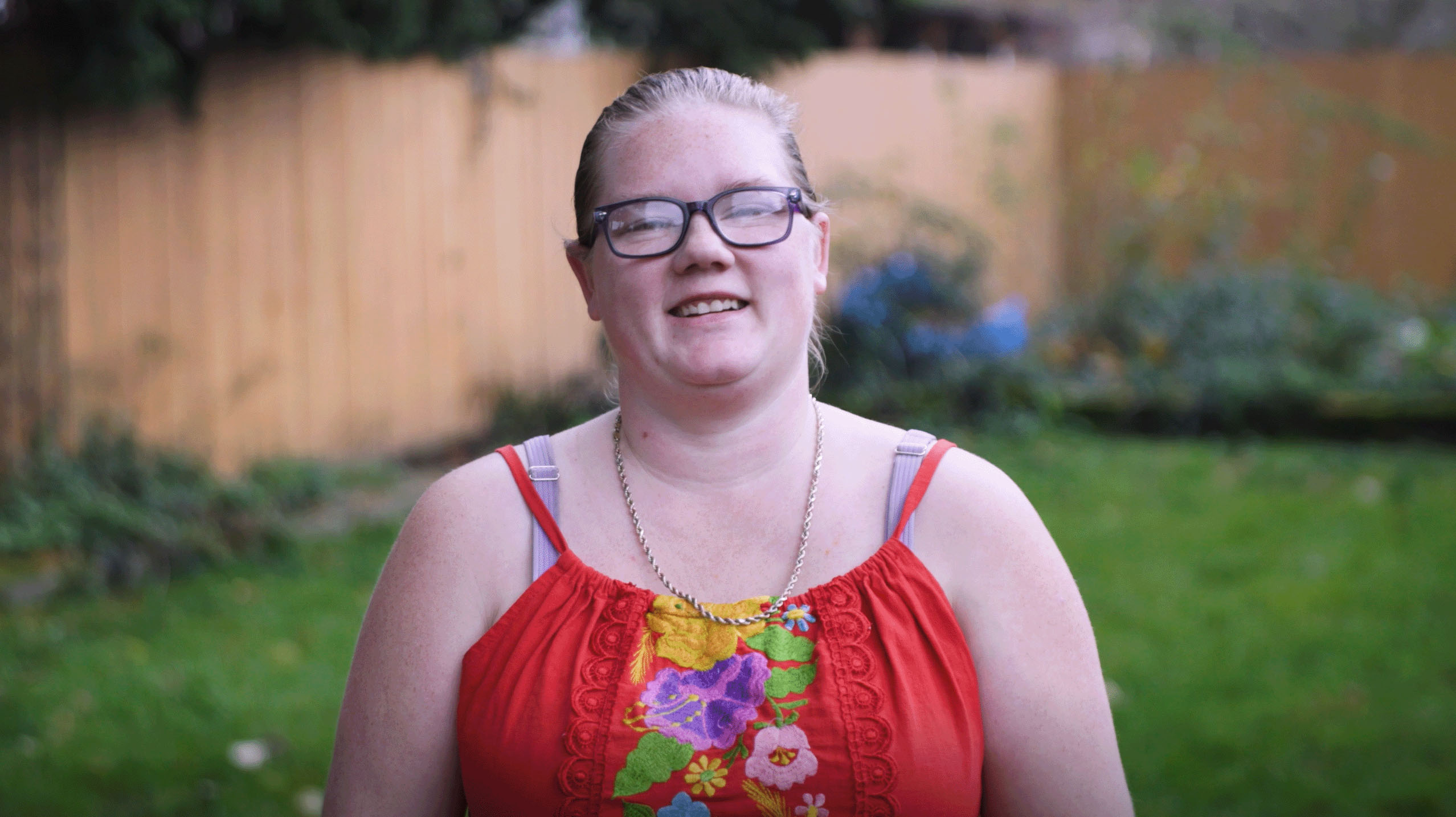 One of our clients smiles for the camera